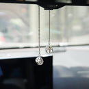 Creative Hanging Dice with Dots Car Metal Pendant Rear View Mirrors Charms Ornament (Silver)-2