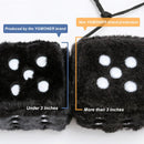 2.75” Fuzzy Dice with Leather Dots Retro Car Mirror Hanging Accessories for Car Decoration (Black)-2