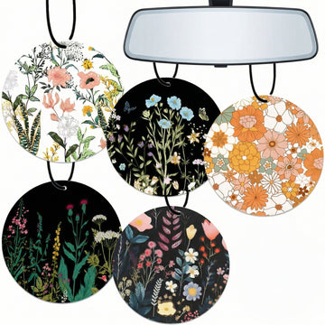 Car Air Freshener - 5Pcs Boho Cute Flowers Car Interior Accessories Hanging Scents Automotive Room Decor for Women Teen Girls