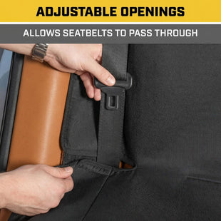 Flexfit Black Rear Seat Cover for Car SUV & Truck - Durable Canvas Material Back Car Seat Covers 60/40 Split Bench Protector - Back Seats Cover & Rear Bench Protector Interior Accessories