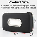 Car Tissue Holder, Sun Visor Napkin Holder, Car Visor Tissue Holder, Luxury PU Leather Backseat Tissue Case Holder (Black)-2