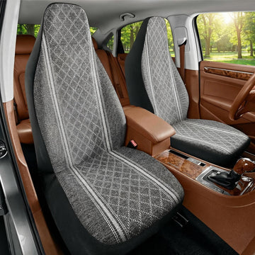 Baja Blanket Seat Covers Gray Diamond High Back Bucket Seat Covers - Jacquard Fabric Airbag Compatible Universal Fit for Cars Trucks SUVs and Vans - 0