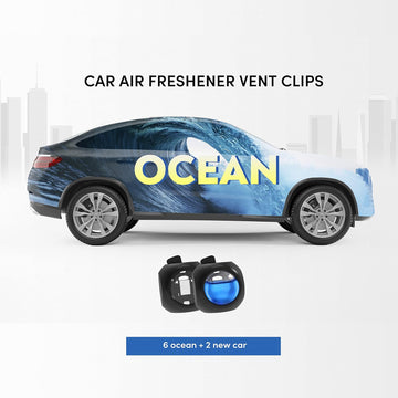 Car Air Freshener Vent Clips, 8 PK, 6 Ocean, 2 New Car Scent, Car Fresheners for Men Women, Up to 240 Days, Long Lasting Air Freshener for Car, Odor Eliminator - 0