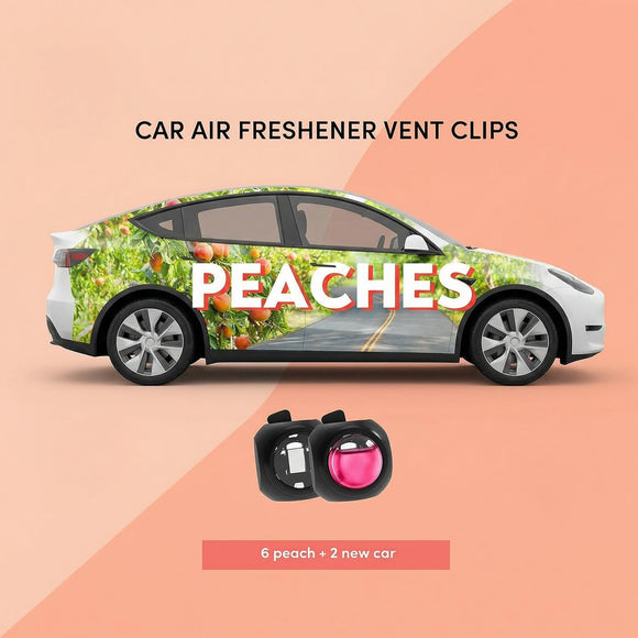 Car Air Freshener Vent Clips 8PK 6 Peach 2 New Car Scent Fresheners for Men Women Up to 240 Days Long Lasting Air Freshener Odor Eliminator