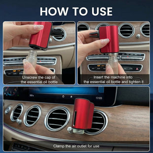 Car Air Freshener Diffuser Smart Car Aroma Diffuser Air Freshener Spray Automatic with 10PCS Cologne Aromatherapy Oil (red)