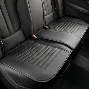 Back Seat Covers Rear Seat Cushions Auto Bench Protector with Breathable PU Leather and Non-Slip Bottom Universal for 4 Season (Black 61 x 20. 5)