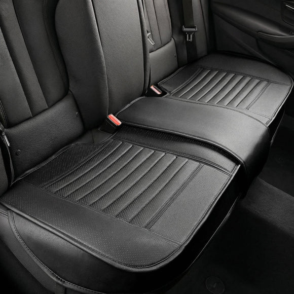 Back Seat Covers Rear Seat Cushions Auto Bench Protector with Breathable PU Leather and Non-Slip Bottom Universal for 4 Season (Black 61 x 20. 5)