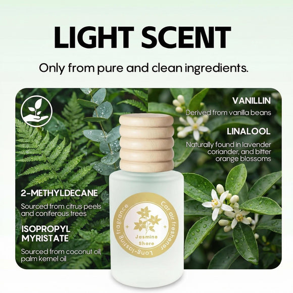 Veloz Hanging Car Air Freshener-Jasmine Shore Scent Long Lasting Essential Oil Car Diffuser without Methyl Carbitol&Hexylene Glycol