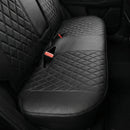Faux Leather Back Seat Cover Universal Quilting Waterproof Bench Rear Seat Cover Universal car seat Cover Fit 95% Automotive Interior Covers for Sedans SUVs Vans Small Trucks All Black-7