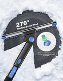 47” Car Snow Brush, 4 in 1 Extendable Auto Car Snow Removal Broom Brush with Squeegee, 270° Foam Grip Car Retractable Snow Shovel with Durable Ice Scraper and Gift Gloves for Car SUV, Blue.-2
