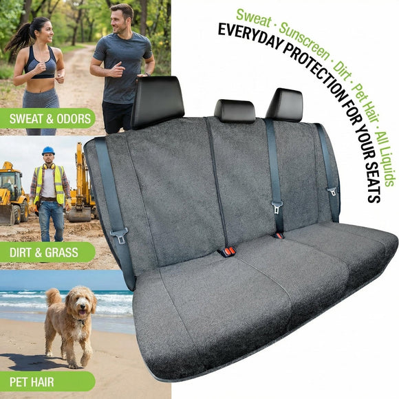 Back Seat Towel Seat Cover for Cars; Great for After Gym Workouts Dogs and Outdoor Activities; Universal Fit for Cars SUVs Vans Trucks EZ fit Non Slip Grip Grey