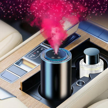 Smart Car Air Freshener Diffuser with Starry Sky Projection and 50ml Perfume 3 Mode Adjustable Rechargeable Car Aroma Diffuser Auto On/Off Intelligent Cologne