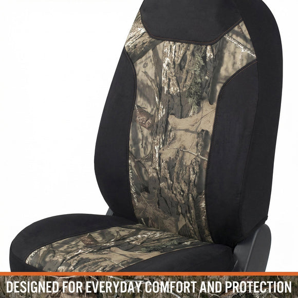 High Back Camo Seat Covers Airbag Compatible Large Size to Fit Truck Seats - Made with Cotton & Suede Fabric - Official Licensed Product