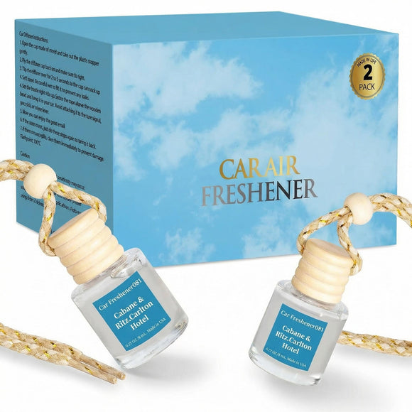Car Air Freshener Hanging 2 Pack - Hotel Collection Diffuser Oil Inspired by Cabane & Rltz. CarIton Hotel - NO.1012 Fragrance Oil Car Fresheners for Women Made in USA (081)
