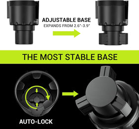 Car Cup Holder Tray -Expander- 3 in 1 Detachable Food Table Tray with Solid Base - Road Trip Essentials Accessories Gadgets - Fits Yeti, Hydro Flask 32/40 oz - 0