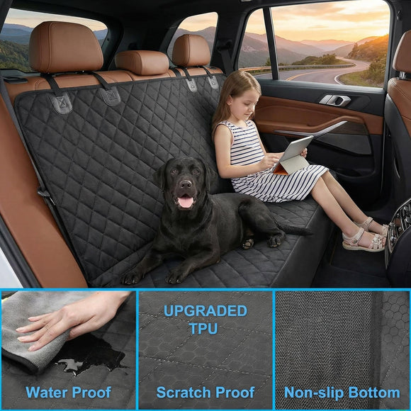 2024 Upgraded for Tesla Dog Car Seat Cover Protector Rear Seat Covers for Back Seat Wear-Resistant Kick Seatback Mats for Tesla Model Y/3 Accessories