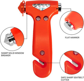 2-Pack Car Safety Hammer Seatbelt Cutter, Auto Emergency Escape Hammer with Window Glass Breaker and Seat Belt Cutter, Striking Red Escape Tool for Car Accidents - 0