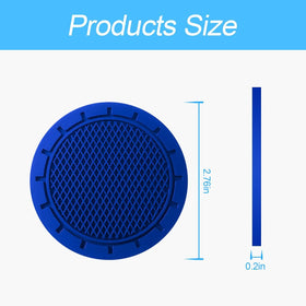 4 Pack Car Cup Holder Coaster, 2.75 Inch Diameter Non-Slip Universal Insert Coaster, Durable, Suitable for Most Car Interior, Car Accessory for Women and Men (Deep Blue) - 0