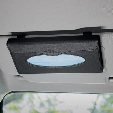 Car Tissue Holder, Sun Visor Napkin Holder, Car Visor Tissue Holder, PU Leather backseat tissue case holder for car, Vehicle(black) - 0