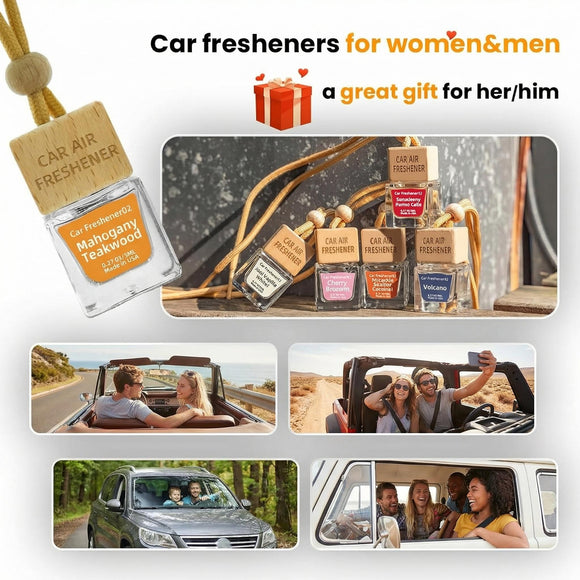 Car Air Freshener Hanging Diffuser Long-Lasting Essential Oil Scent (Up to 60 Days) Non-Toxic & Eco-Friendly 2-Pack Auto Fresheners Made in USA