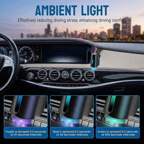 Car Air Freshener Three Adjustable Modes Intelligent Car Aroma Diffuser Rechargeable Car Aroma Diffuser Black - 0