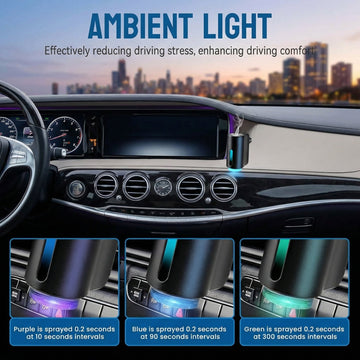 Car Air Freshener Three Adjustable Modes Intelligent Car Aroma Diffuser Rechargeable Car Aroma Diffuser Black - 0