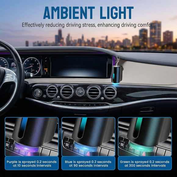 Car Air Freshener Three Adjustable Modes Intelligent Car Aroma Diffuser Rechargeable Car Aroma Diffuser Black