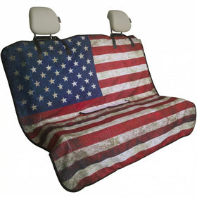 Back Seat Cover for Car Trucks Van SUV Waterproof Rear Bench Towel Seat Covers for Dogs and Kids Automotive Backseat Protector (American Flag)