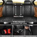 Leather Back Row Seat Covers Waterproof Rear Split Bench Car Seat Covers Vehicle Seat Cushion Cover Protector Universal Fit for Most Cars Sedan SUV Pickup Truck(Back Row/Black)-3