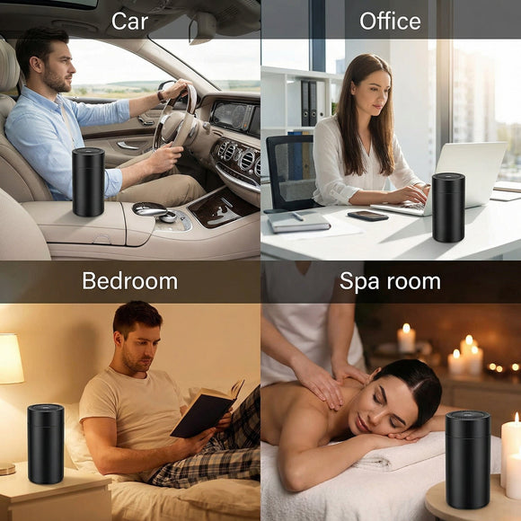 Smart Car Air Freshener Rechargeable Car Air Freshener Diffuser with Starlight Projector & Atmosphere Light Adjustable Car Freshener with Ultrasonic Tech & Auto On/Off 50ml Perfume Included