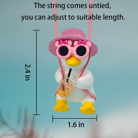 Cool Swinging Duck Car Hanging Ornament, Pendant Interior Rearview Mirror Decoration and Car Rear View Mirror Hanging Accessories - 0