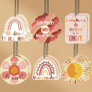 12 Pcs Car Air Fresheners Hanging Car Interior Accessories Boho Essential Oil Scented Diffusers Kawaii Auto Mirror Decor Vehicle Air Fresheners Gift for Women Men(Fresh)