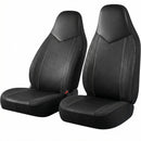 Leather Car Seat Covers Sports Carbon Fiber & Mesh Design High-Back Two Front Set Waterproof Automotive Seat Covers Airbag Compatible Universal Fit for Most Cars (Black & Black)-1