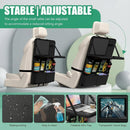 Car Backseat Organizer with Tablet Holder 11 Storage Pockets with Foldable Food Tray Protector Kick Mats for Kids Travel Accessories Organizer (Black 1Pack)-6