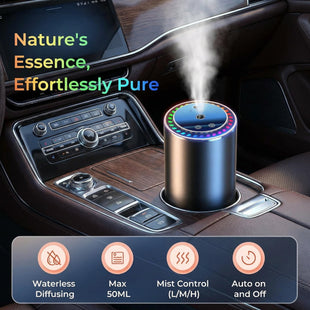 Smart Misting FreshenerAI Auto On/Off Essential Oil Car Air DiffuserWireless Battery PoweredLong-Lasting ScentUltra-QuietRomantic Star ProjectionHome & Car UseIdeal Gift
