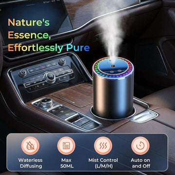 Smart Misting FreshenerAI Auto On/Off Essential Oil Car Air DiffuserWireless Battery PoweredLong-Lasting ScentUltra-QuietRomantic Star ProjectionHome & Car UseIdeal Gift - 0