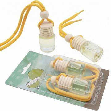 IKEDA 2Pcs Automotive Air Fresheners 4ml Car Scents | 45-Days Keep Fragrance | Automobile Hanging Diffuser Bottles | Remove Auto Odor Long-Lasting Fresh Air for Men Women Home Deodorizer (Coconut)