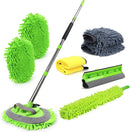 62'' Car Wash Brush with Long Handle Car Wash Mop Mitt Chenille Car Cleaning Kits Windshield Window Squeegee Car Duster Microfiber Towel Gloves for Cars RV SUV Truck 11PCS-1
