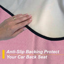Back Seat Cover for Car Trucks Van SUV Waterproof Rear Bench Towel Seat Covers for Dogs and Kids Automotive Backseat Protector (Pink)-5