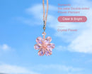Crystal Flower Car Rear View Mirror Pendant Car Hanging Ornament Car Accessories, Crystal Beads Charm Decor Car Accessories for Women Interior, Pink-2