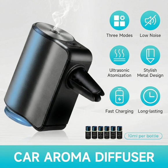 Car Air Freshener Air Freshener Diffuser Three Adjustable Modes Aromatherapy Machine Rechargeable (Grey)
