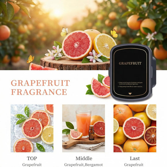 2025 Upgraded Smart Car Air Freshener Diffuser New Car Smell Air Freshener Long Lasting Auto On/Off Adjustable Modes Car Scent with 8 Ambient Lights Car Diffusers for Essential Oil(Grapefruit)