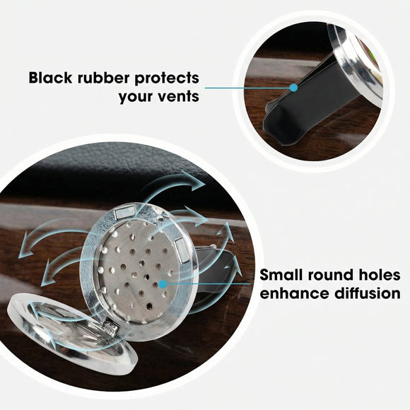 Car Diffuser Vent Clip - 30mm Aromatherapy Essential Oil Car Diffuser Vent Clips with 36 Refill Pads (3 Lotus Vent Clips Metal)