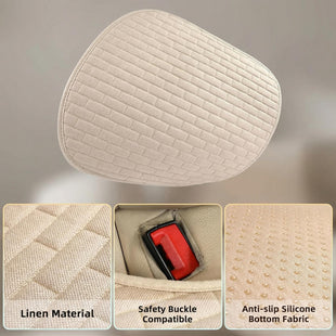 Beige Back Seat Cover Rear Car Seat Cover for Cars Truck SUV Seat Covers with Storage Pocket Bottom Auto Seat Cushion Pad Mat for Most Vehicles-Beige 1 Pcs