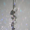 Bling Car Accessories for Women and Man,Cute Decor Women,Lucky Crystal Sun Catcher Ornament,Rear View Mirror Ball Charm (30 mm Clear) (White)-2