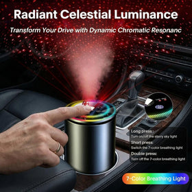 2025 Upgraded Smart Car Air Fresheners Diffuser with Starry Sky Projection Adjustable Scent Essential Oil Diffusers for Automatic On/Off Automatic Aroma Diffuser with 50ml Car Perfume- Ocean - 0
