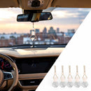 5PCS Hanging Car Air Freshener Auto Interior Decoration 8 ml Oil Diffuser Perfume Aromatherapy Pendant Empty Glass Bottle Fragrance Ornament with Vent Clip Wooden Cap and Rope (5 Rhombic)-1