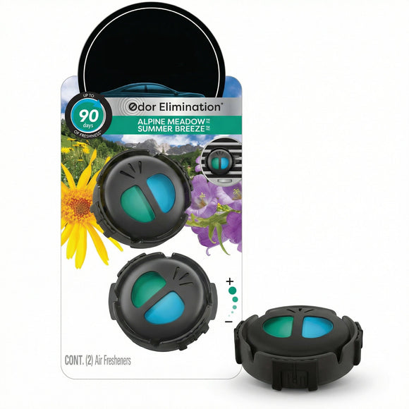 Mini Diffuser Car Air Fresheners Alpine Meadows / Summer Breeze Scent 2 Pack