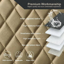 Pu Leather Car Seat Bottom Covers Protectors Include 1 Pair Front Driver Seat Pad Mat and 1 Rear Bench Cover Universal Fit 90% Vehicles Beige-3