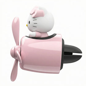 Car Air Freshener Cute Pink Cat Pilot Vent Clip Interior Accessories Rotating Propeller Automotive Air Outlet Fan Creative Cartoon Air Fresheners for Car (Pink)